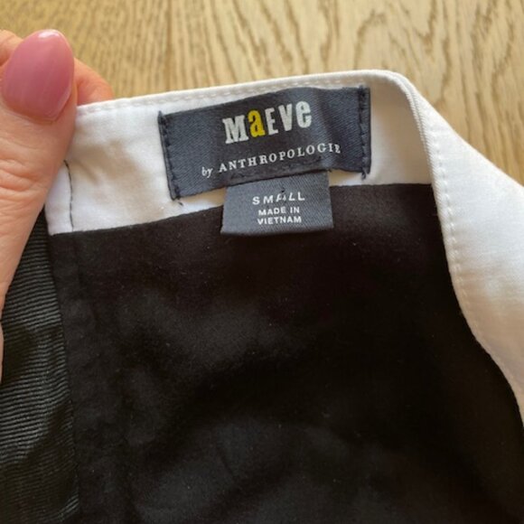Maeve Strapless Black and White Peekaboo Top Size Small - Picture 4 of 4